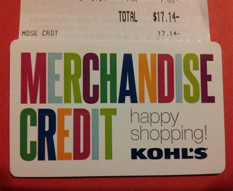 Kohls gift card / merchandise credit ONE DAY LISTING 17.14 no shipping ...