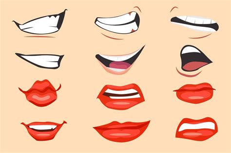 Cartoon mouth expressions set. Vector illustration. 2301252 Vector Art ...