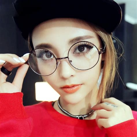 Retro glasses frame round myopia female big optical glasses round ...