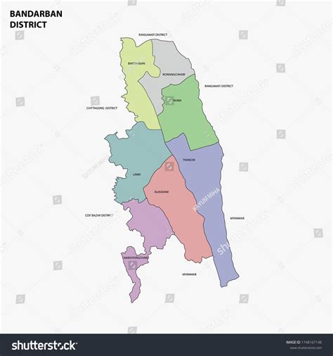 Bandarban District Map Bangladesh Stock Vector (Royalty Free ...