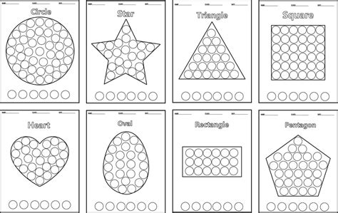 Color the shapes. Kids education. Preschool worksheet. Dot Markers ...