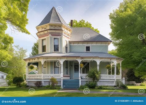 Victorian House with Wrap-around Porch and Freshly Painted Exterior ...