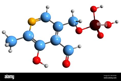 3D image of Vitamin B6 skeletal formula - molecular chemical structure ...