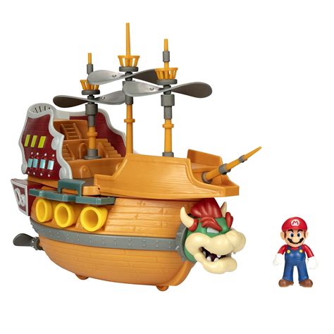 Buy Super Mario Deluxe Bowser's Air Ship Playset with Mario Action ...