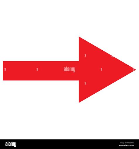 Right red arrow icon vector traffic symbol on white background. Forward ...