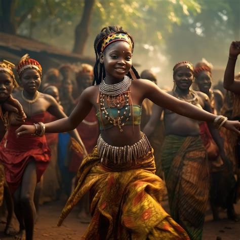 Premium Photo | African girl dancing national dance in african clothes