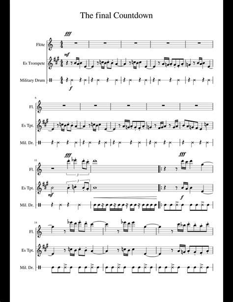 The Final Countdown sheet music download free in PDF or MIDI