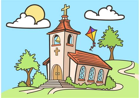 Dessin vectoriel de l'église du pays gratuit Puzzles, Toddler Learning ...