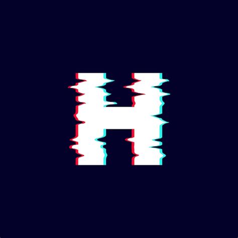 Premium Vector | Letter H Glitch Logo design for business