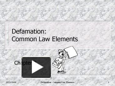 PPT – Defamation: Common Law Elements PowerPoint presentation | free to ...