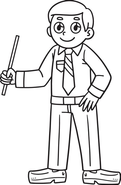 School Teacher Coloring Page for Kids 21501574 Vector Art at Vecteezy