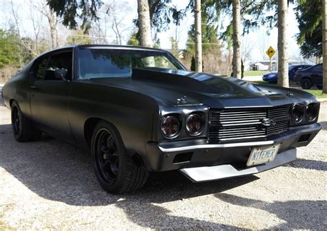 70 chevelle #BecauseSS twin turbo LS3 matte black painted bumpers ...