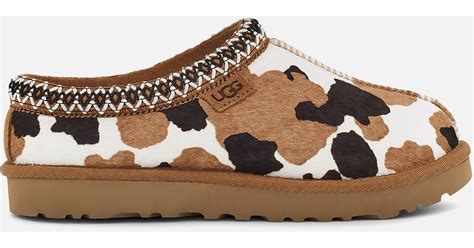 UGG Tasman Cow Print Slippers in Brown | Lyst