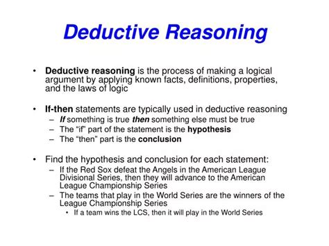 PPT - Deductive Reasoning PowerPoint Presentation, free download - ID ...