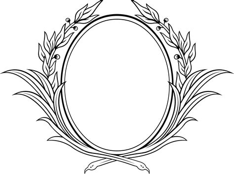 Decorative oval floral vector frame | Free download