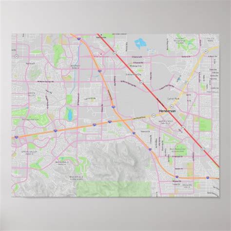 Henderson, Nevada, USA Street Map Poster | Zazzle.co.uk