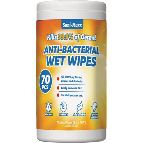 JI630110,,70CT SANI-MAXX ANTIBACTERIAL WIPES,Jugenheimer Industrial ...