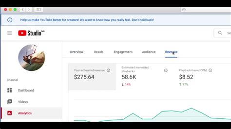 How to use youtube Studio Beta Analytics Revenue Page - YouTube