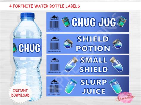 Fortnite Chug Jug Labels,Shield Potion Label, Fortnite Party Labels ...