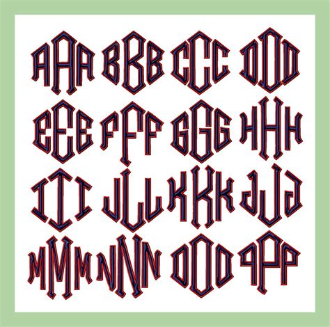 Diamond Outlined Monogram Font - Comes in 3, 3.5, and 4 inch Sizes ...