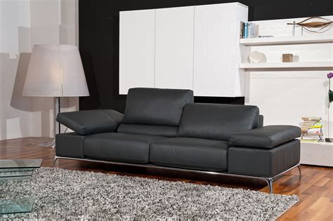 Manhattan Contemporary Black Leather Sofa Set Fresno California Antonio ...