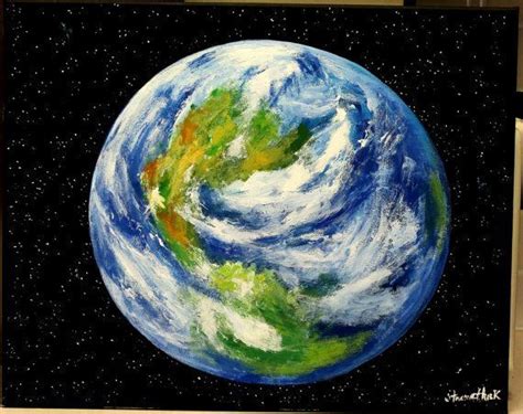 painting of earth - Google Search | Painting, Space art, Canvas art