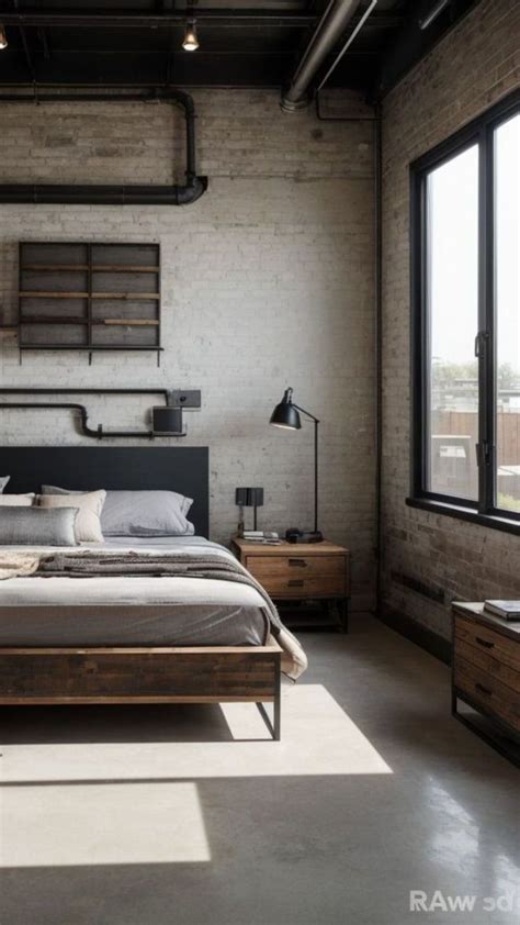 30+ Masculine Industrial Bedroom Designs 2024 You'll Love | Industrial ...