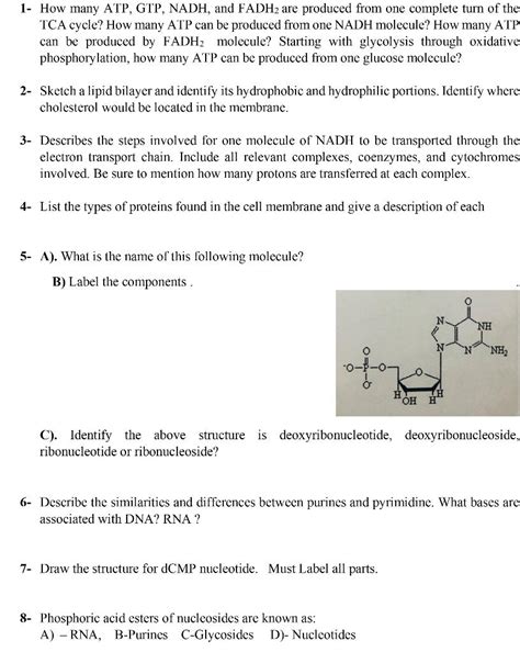 Solved 1- How many ATP, GTP, NADH, and FADH2 are produced | Chegg.com