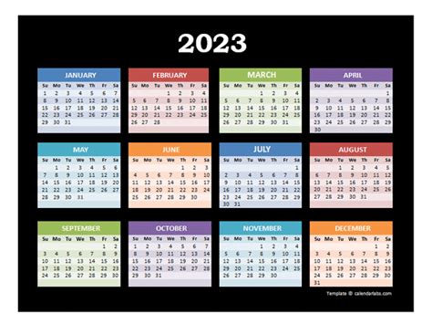 [High Resolution] 2023 Calendar Template Powerpoint