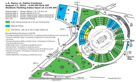 Aloha Stadium | RAMS vs COWBOYS Parking Map