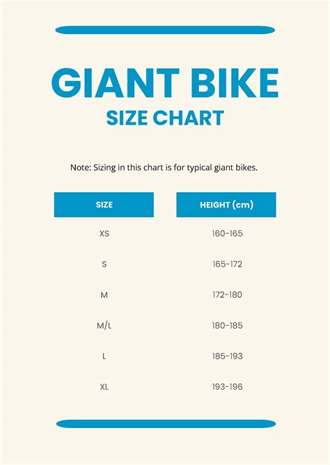 Adult Bike Size Chart in PDF - Download | Template.net