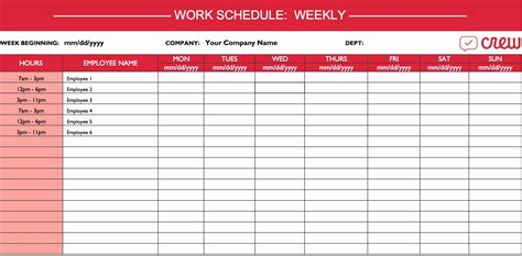 Pin on Examples Schedule Templates for Word and Excel