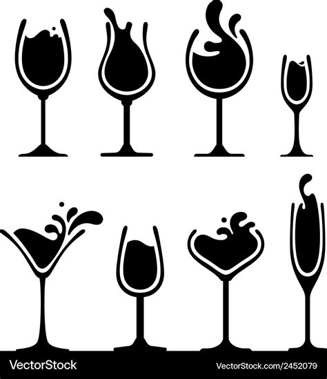 Silhouette of wine glass with splash Royalty Free Vector