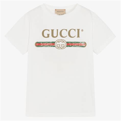 Gucci - Boys White Cotton T-Shirt | Childrensalon