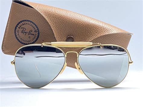 Rare Vintage Ray Ban Aviator Gold Double Mirror 1980's B&L Sunglasses ...