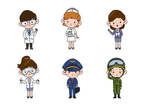 Premium Vector | Kids professions Cartoon cute children dressed in ...