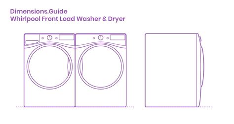 Whirlpool Front Load Washer & Dryer Dimensions & Drawings | Dimensions ...