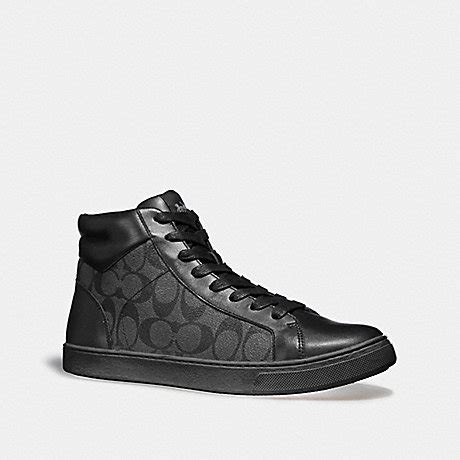 COACH Fg1950 - C204 HIGH TOP SNEAKER - BLACK/BLACK | COACH MEN