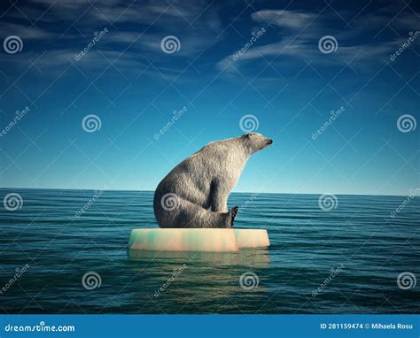 Polar bear on iceberg stock illustration. Illustration of polar - 281159474