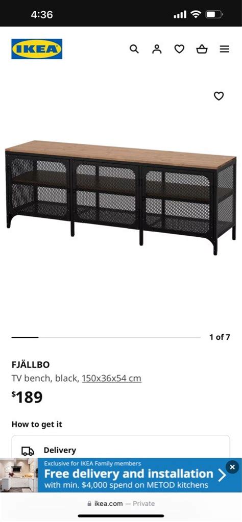 Ikea Fjallbo TV bench, Furniture & Home Living, Furniture, Shelves ...