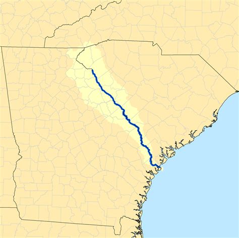 Map of the Savannah River watershed