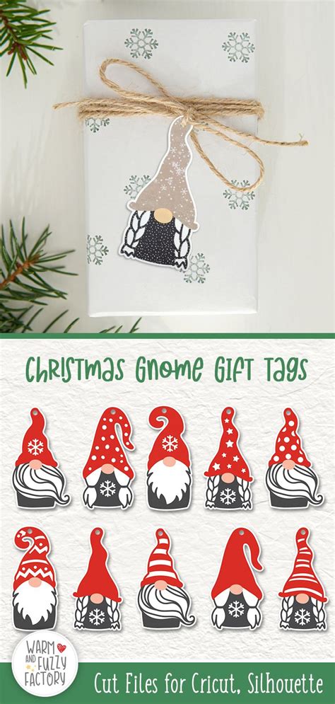 Christmas Gnomes SVG, Christmas Gnomes Gift Tags SVG File for Cricut ...