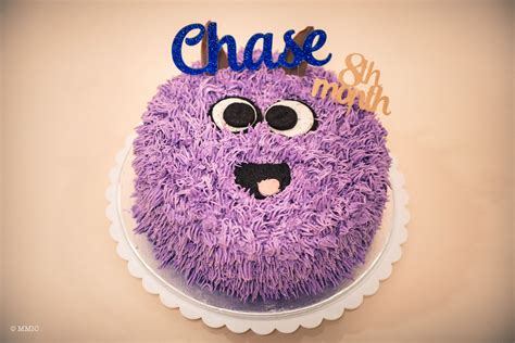 purple monster cake using oreos and grass tip | Monster cake, Cake ...