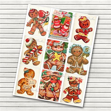 Gingerbread Man Christmas Clipart Christmas Gingerbread Junk Journal ...