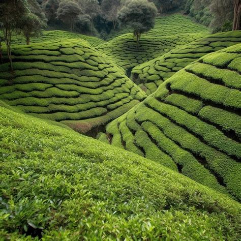 Premium AI Image | Tea plantation in the cameron highlands