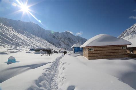 Snow Covered Peaks and Mountain in Himalaya India. Stock Photo - Image ...