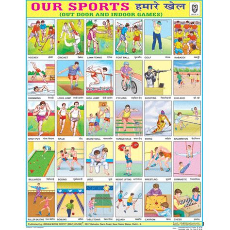 OUR SPORTS (OUR DOOR & INDOOR GAMES) CHART SIZE 45 X 57 CMS