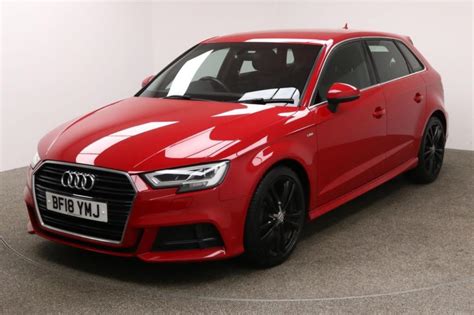 Used 2018 RED AUDI A3 Hatchback 1.5 TFSI S LINE 5d AUTO 148 BHP for ...