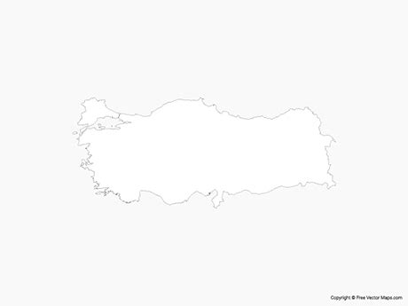 Printable Vector Map of Turkey - Outline | Free Vector Maps