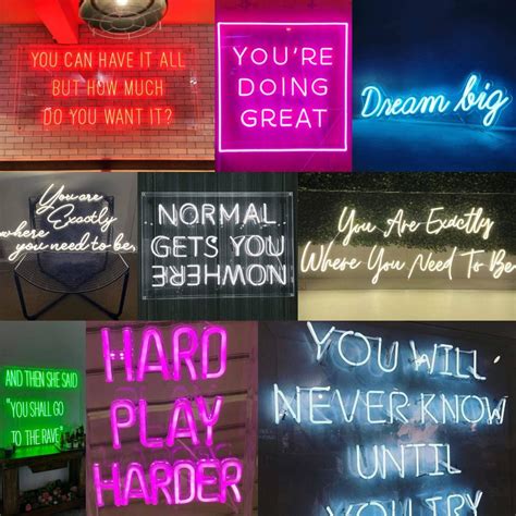 Motivational Quotes in Neon Sign Art Inspirational Quotes in - Etsy UK